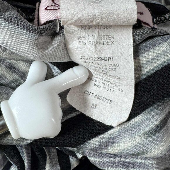 Six Degrees Striped Turtleneck Mesh Top | Sheer Short Sleeve Y2K Retro Tee - Picture 8 of 10